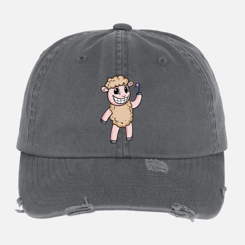 Moutons avec brosse à dents Casquette vintage effet usé Flexfit