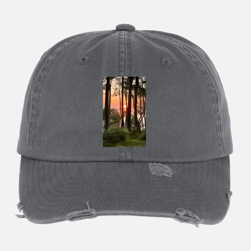 Comic Drawing sunset Gespensterwald Nienhagen Flexfit Vintage Destroyed Cap