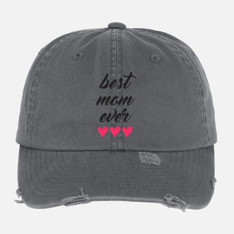 Best Mom Ever Flexfit Vintage Destroyed Cap