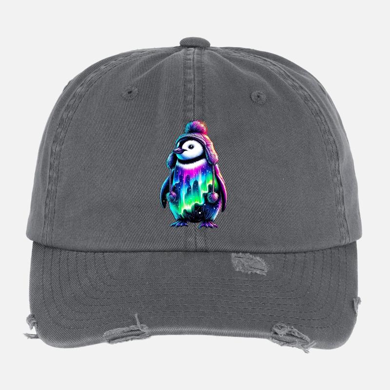Aurora Borealis Pinguin Flexfit Vintage Destroyed Cap