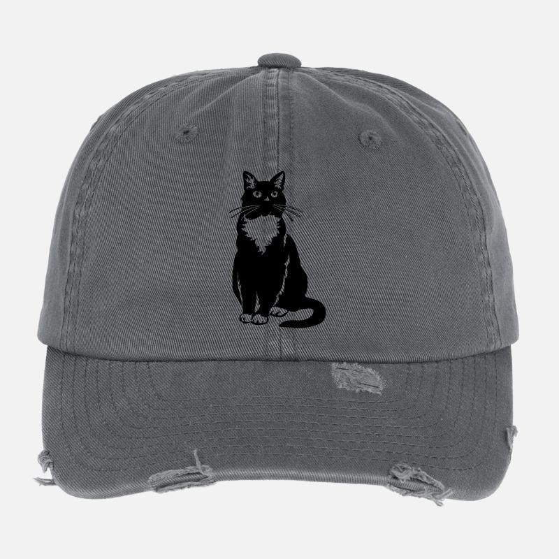 Tuxedo Cat Flexfit Vintage Destroyed Cap