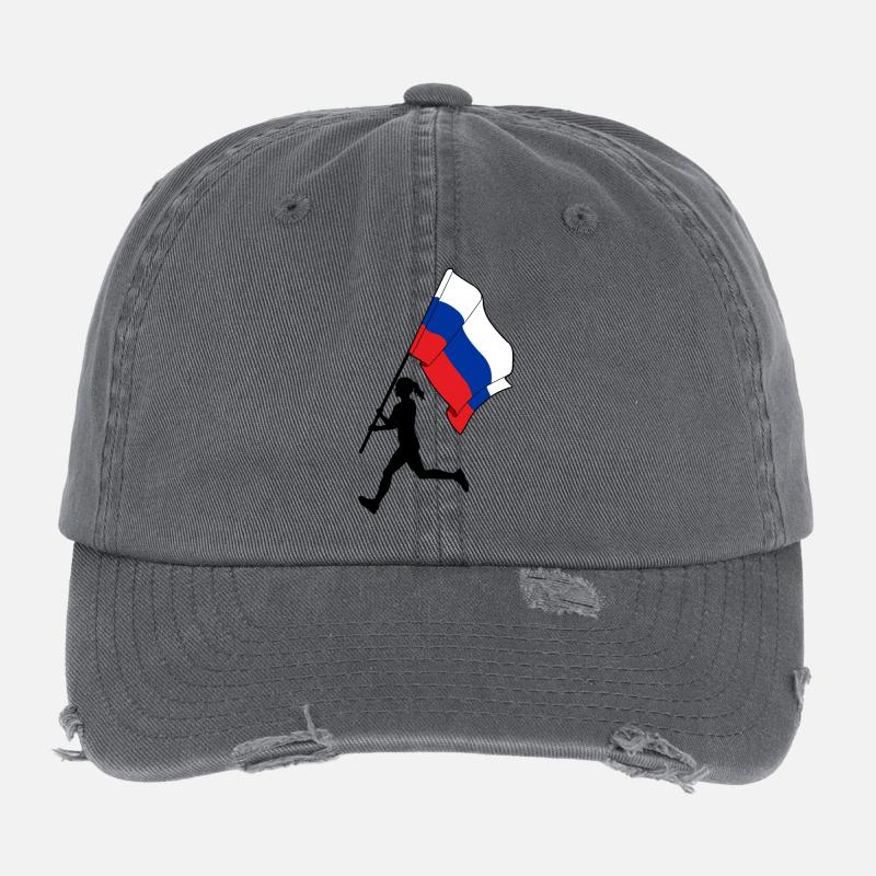 Drapeau Russie femme course Casquette vintage effet usé Flexfit
