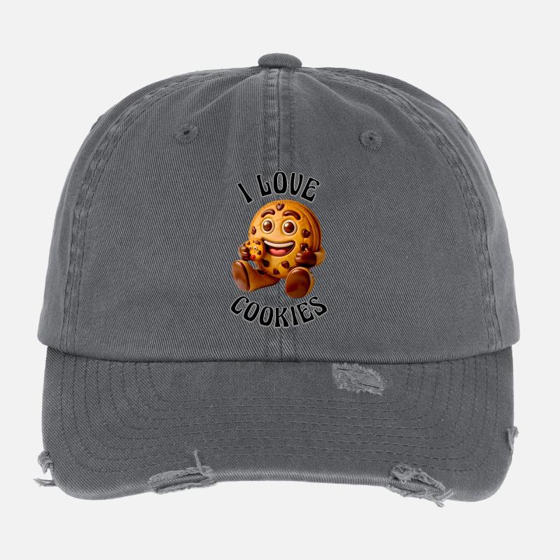 I LOVE COOKIES Flexfit Vintage Destroyed Cap