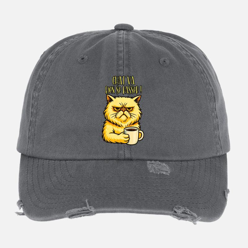 Cat wird es gut gehen! - Katzen-Humor Flexfit Vintage Destroyed Cap