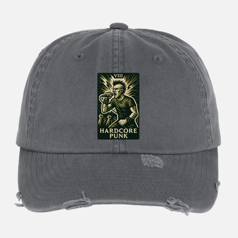 Punk hardcore (Carte VIII) Casquette vintage effet usé Flexfit