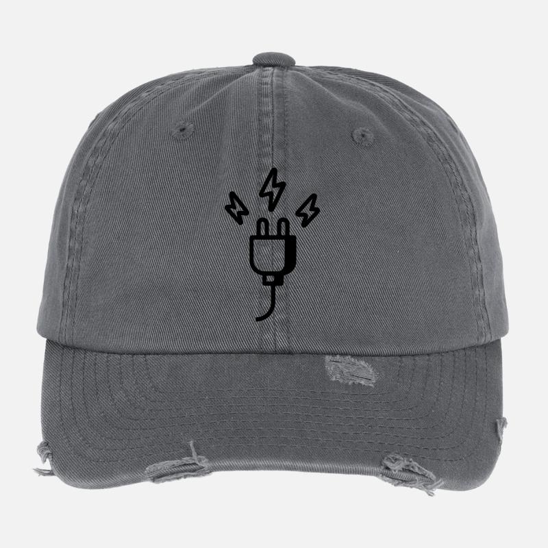 Power plug symbol Flexfit Vintage Destroyed Cap
