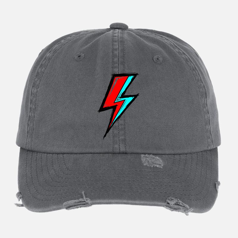 Aesthetic Neon Lightning Flexfit Vintage Destroyed Cap