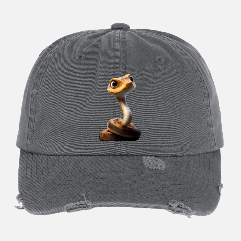 snake, python, cobra, rattlesnake, snakes Flexfit Vintage Destroyed Cap