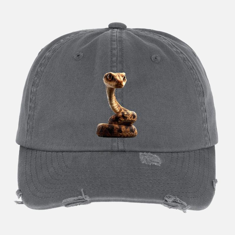 snake, python, cobra, rattlesnake, snakes Flexfit Vintage Destroyed Cap