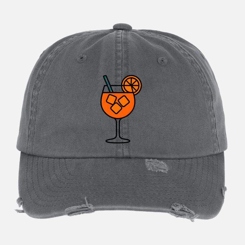 Apéritif Aperoliker Party Spritz Idée cadeau Casquette vintage effet usé Flexfit