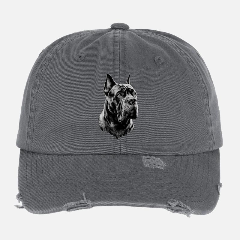 Majestueux Cane Corso Portrait de chien Casquette vintage effet usé Flexfit