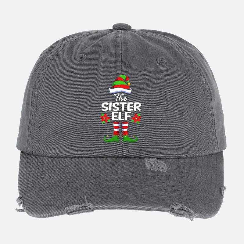 Elfe Elfe Cadeau de Noël Soeur Casquette vintage effet usé Flexfit