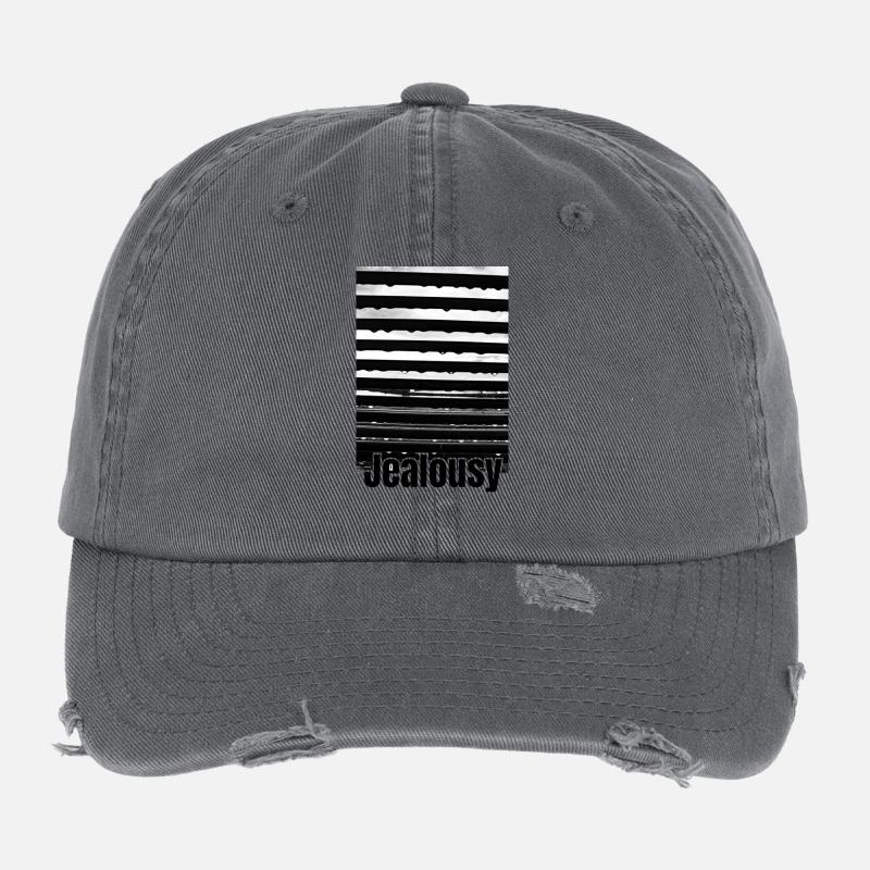 Noir Blanc Stores Abstrait Casquette vintage effet usé Flexfit