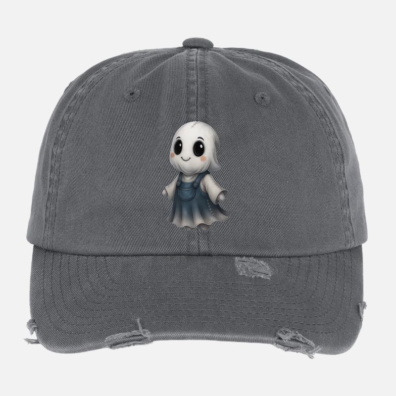 Süßer Geisterfreund Patchwork Flexfit Vintage Destroyed Cap