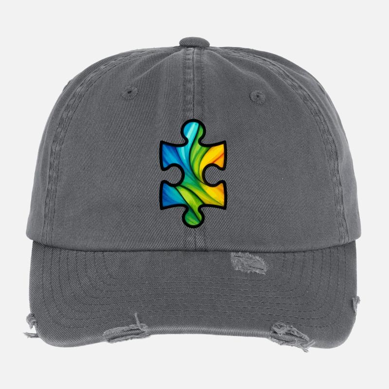 Pièce du puzzle de la sensibilisation à l’autisme Casquette vintage effet usé Flexfit