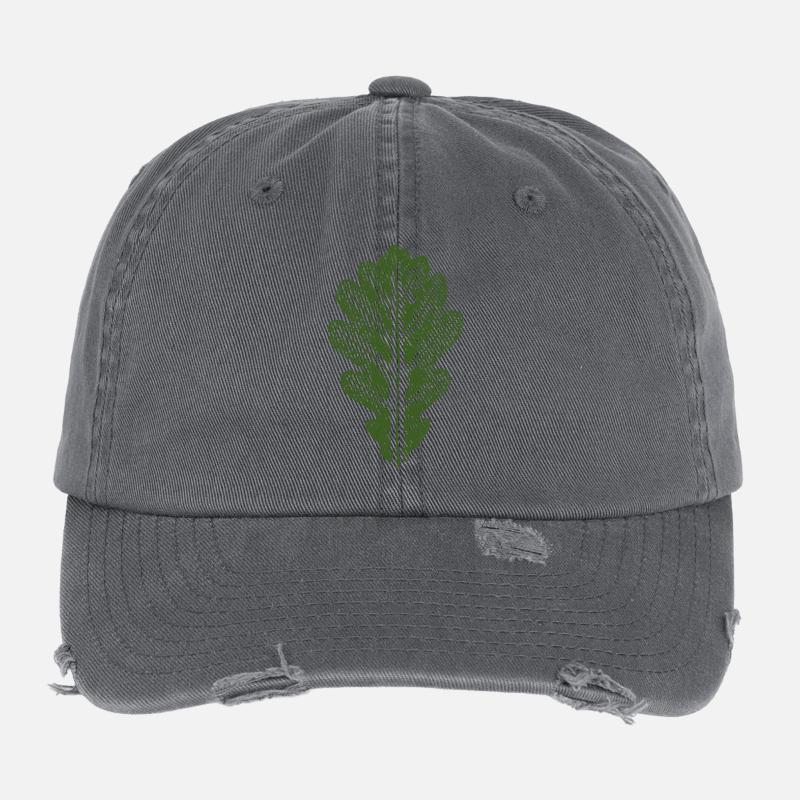 Oak Leaf / Leaves Design Flexfit Vintage Destroyed Cap