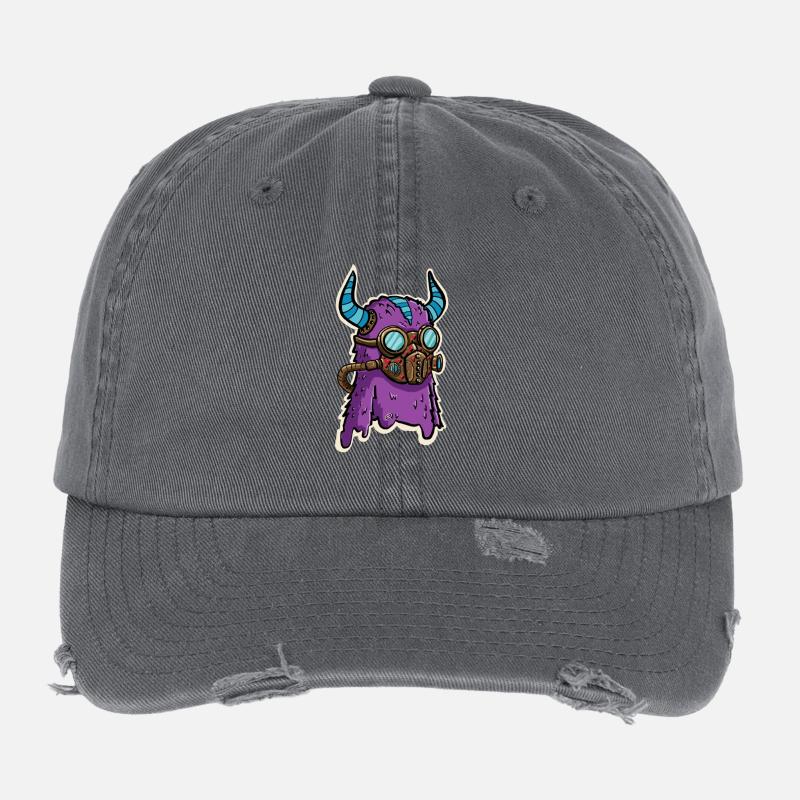 Monstre Violet Steampunk à Lunettes Casquette vintage effet usé Flexfit