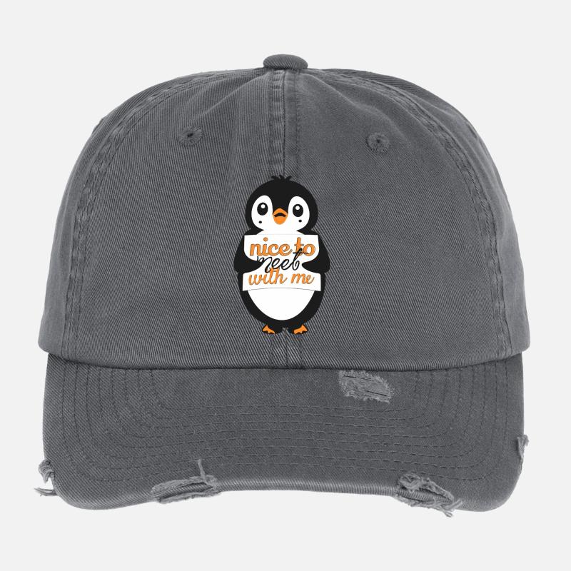 Penguin Banner : Ravi de me rencontrer Casquette vintage effet usé Flexfit