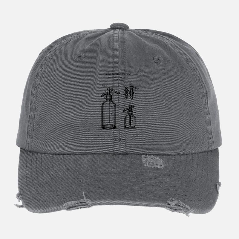 Soda Siphone blueprint design Flexfit Vintage Destroyed Cap