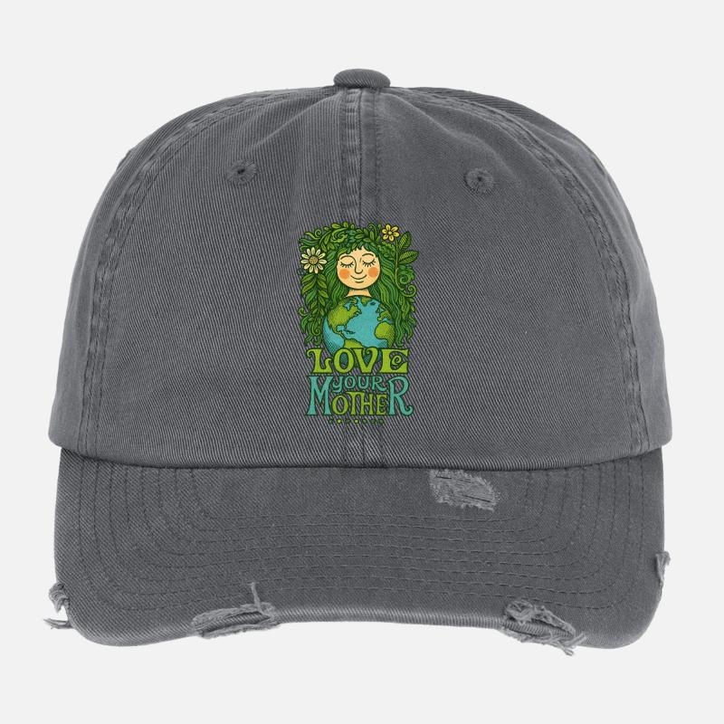 Aime ta Terre Mère Casquette vintage effet usé Flexfit