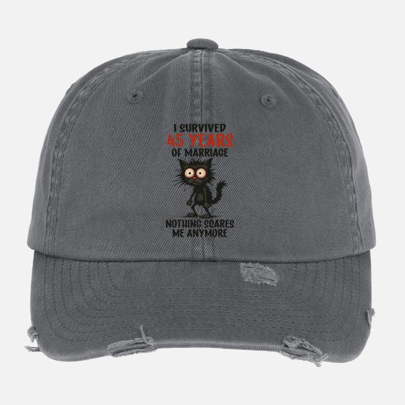 45 Hochzeitstag Geschenk Mann Frau Ehemann Ehefrau Flexfit Vintage Destroyed Cap