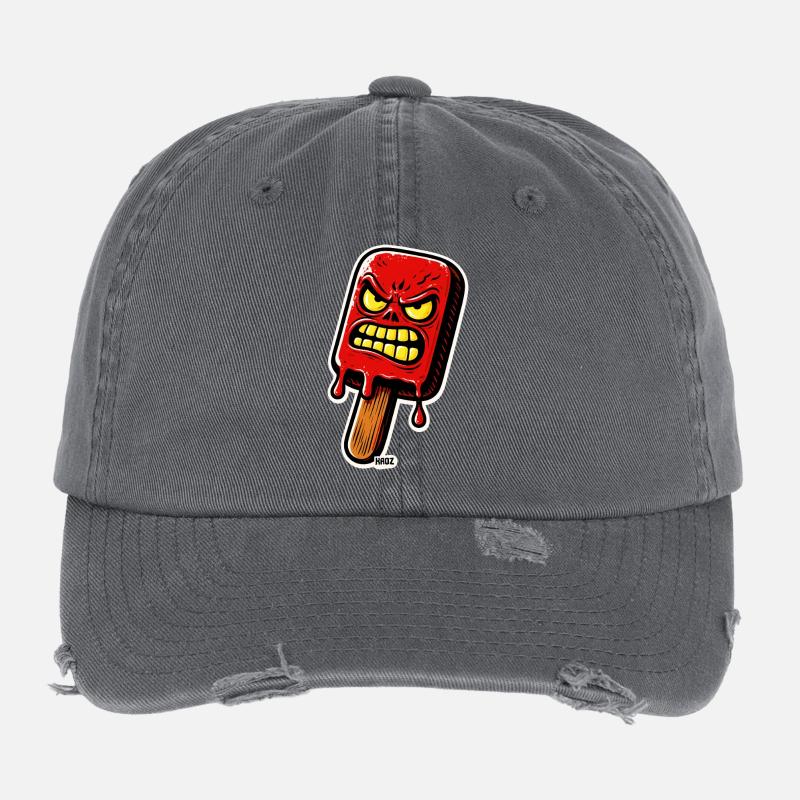 Wütender roter Eis am Stiel Flexfit Vintage Destroyed Cap