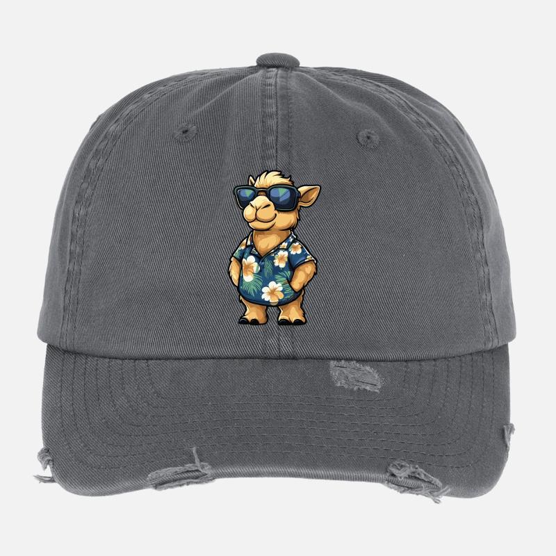 Vacances de la bande dessinée Camel Casquette vintage effet usé Flexfit