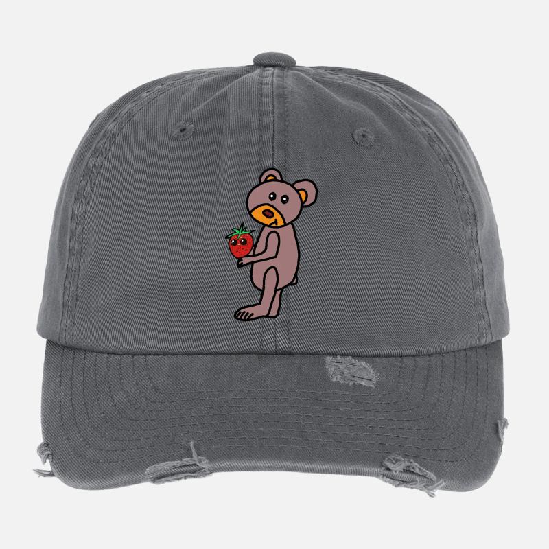 Teddy Teddy's Child Bear Strawberry - Flexfit Vintage Destroyed Cap - dark grey