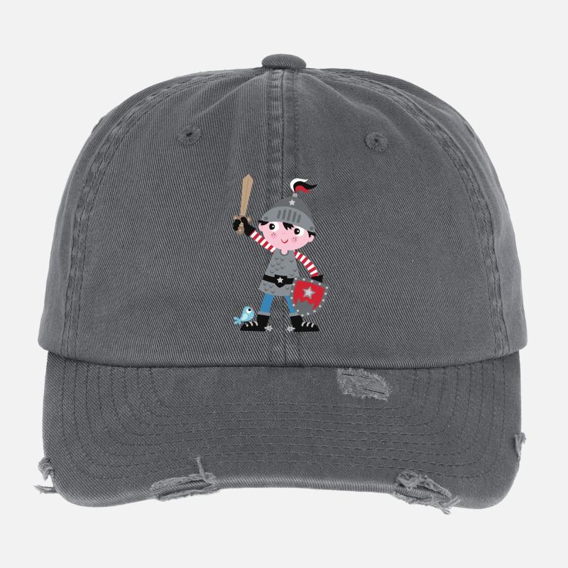 L’Aventure du Petit Chevalier - Casquette vintage effet usé Flexfit - charbon