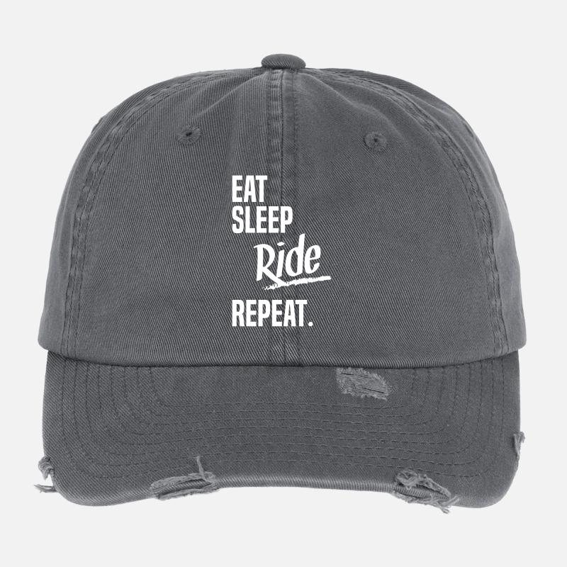 EAT SLEEP RIDE Flexfit Vintage Destroyed Cap