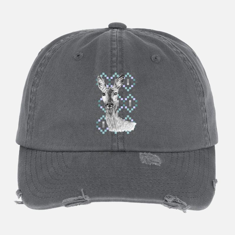 chevreuil Casquette vintage effet usé Flexfit