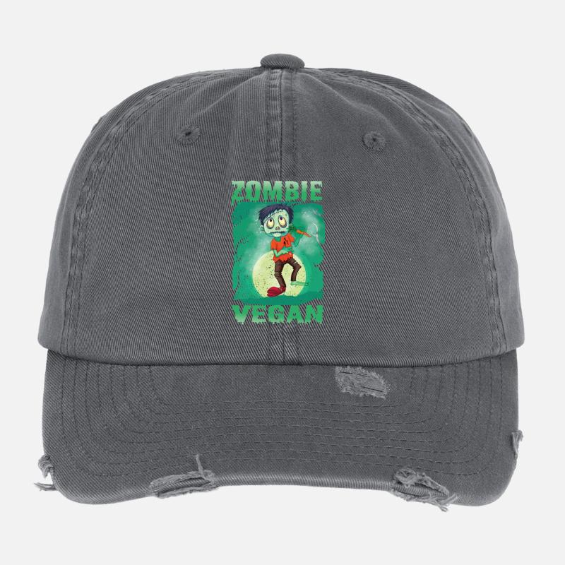 Veganer Vegetarier Tierschutz Geschenkidee Flexfit Vintage Destroyed Cap