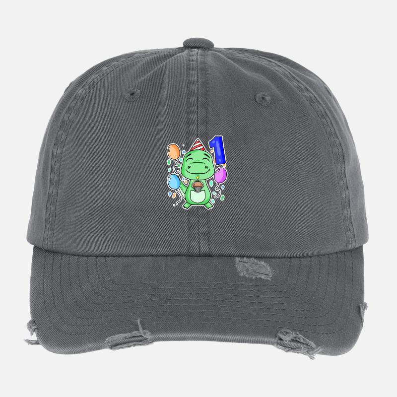 1st birthday - 1 year old Flexfit Vintage Destroyed Cap