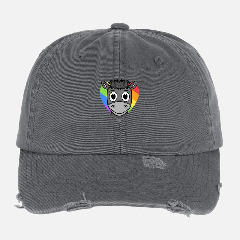Esel Lgbt Regenbogen Farben Flexfit Vintage Destroyed Cap