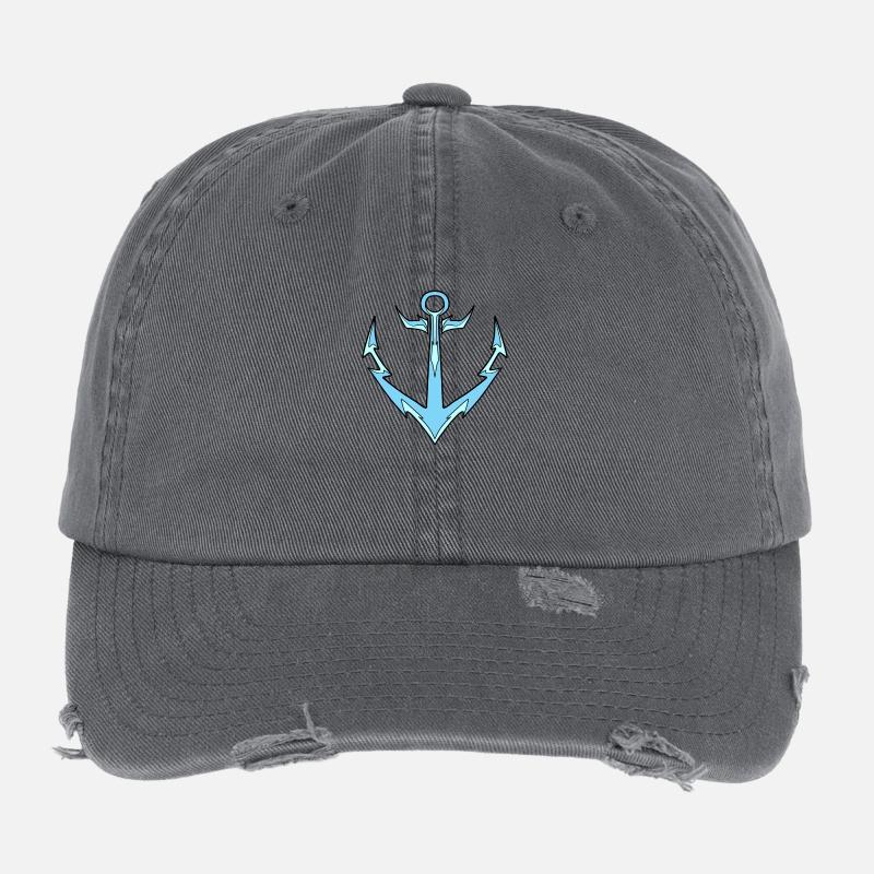 Anker hellblau Flexfit Vintage Destroyed Cap