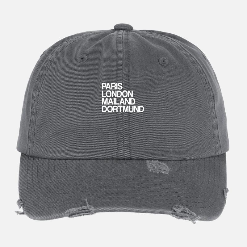 Dortmund Paris London Mailand Ich Liebe Dortmunder Flexfit Vintage Destroyed Cap