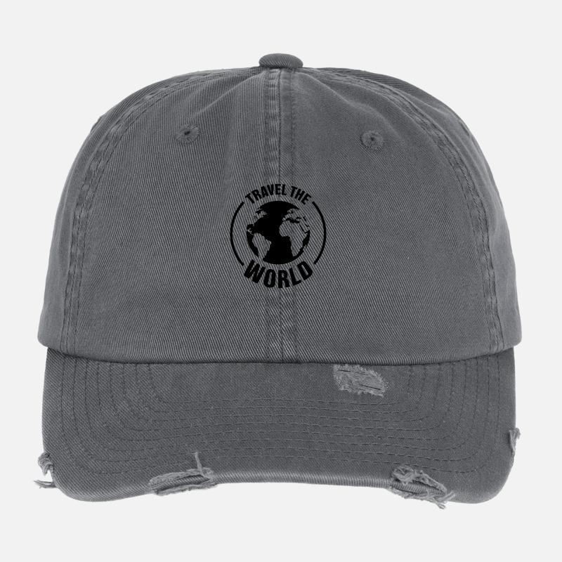 Voyage le cadeau du globe Globetrotter Casquette vintage effet usé Flexfit