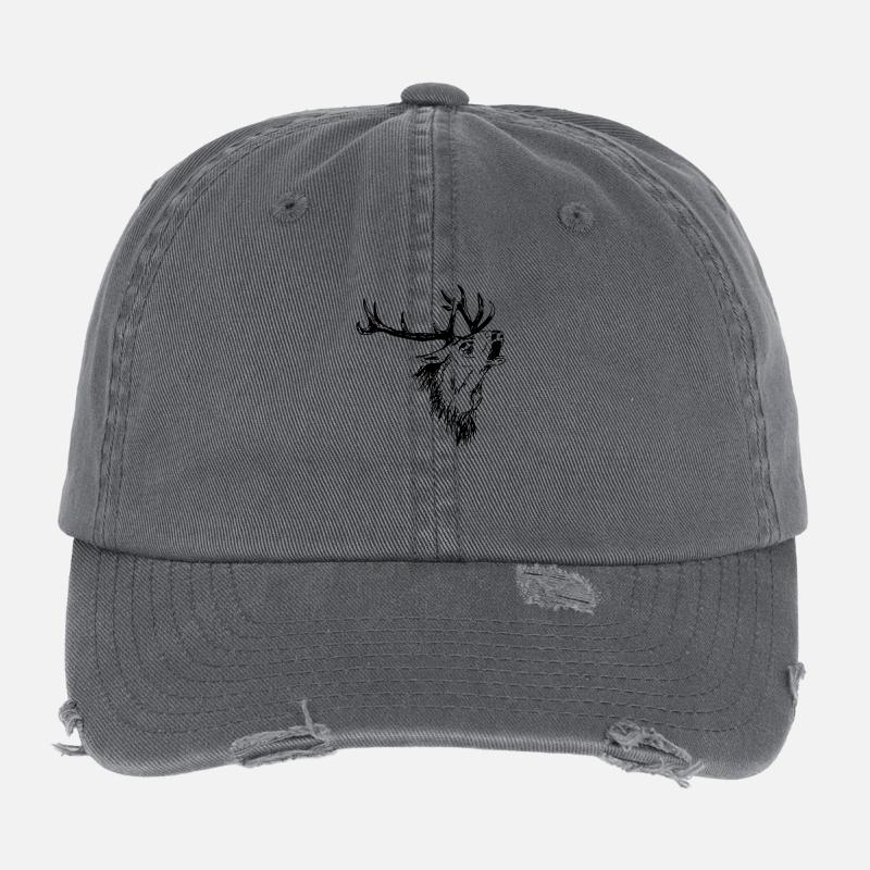 Cerf Casquette vintage effet usé Flexfit