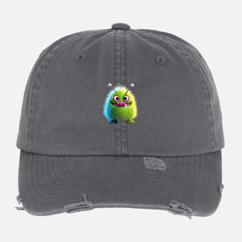 Joyeux Halloween mignon monstre langue sur effrayant amusant Casquette vintage effet usé Flexfit