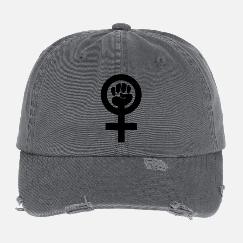 Feminismus Symbol Flexfit Vintage Destroyed Cap