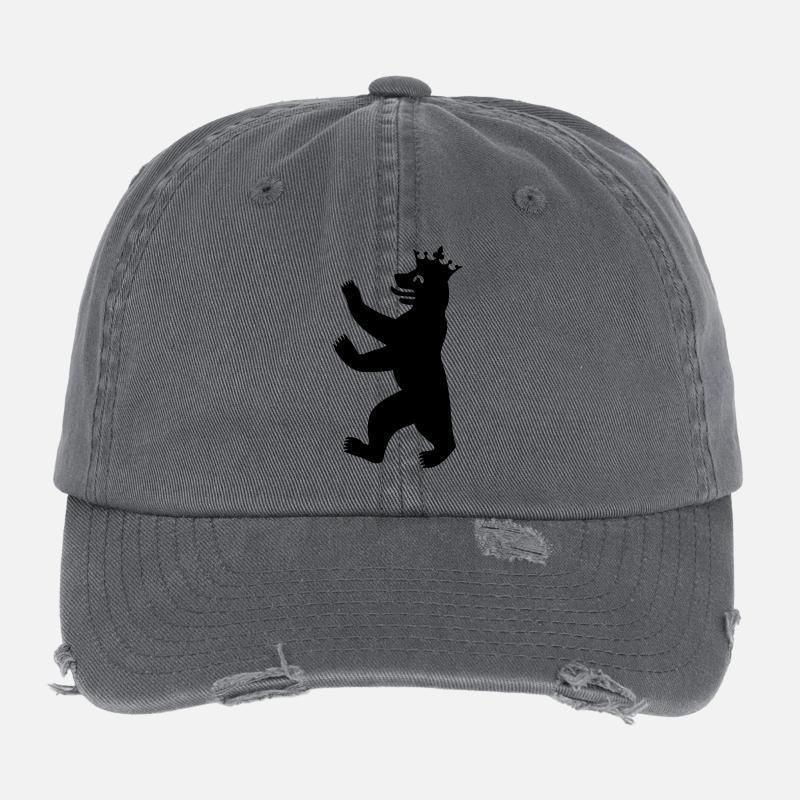 Berliner Bär mit Krone Flexfit Vintage Destroyed Cap