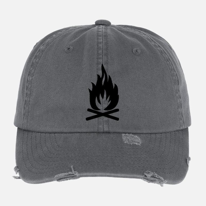 Feu de camp Casquette vintage effet usé Flexfit
