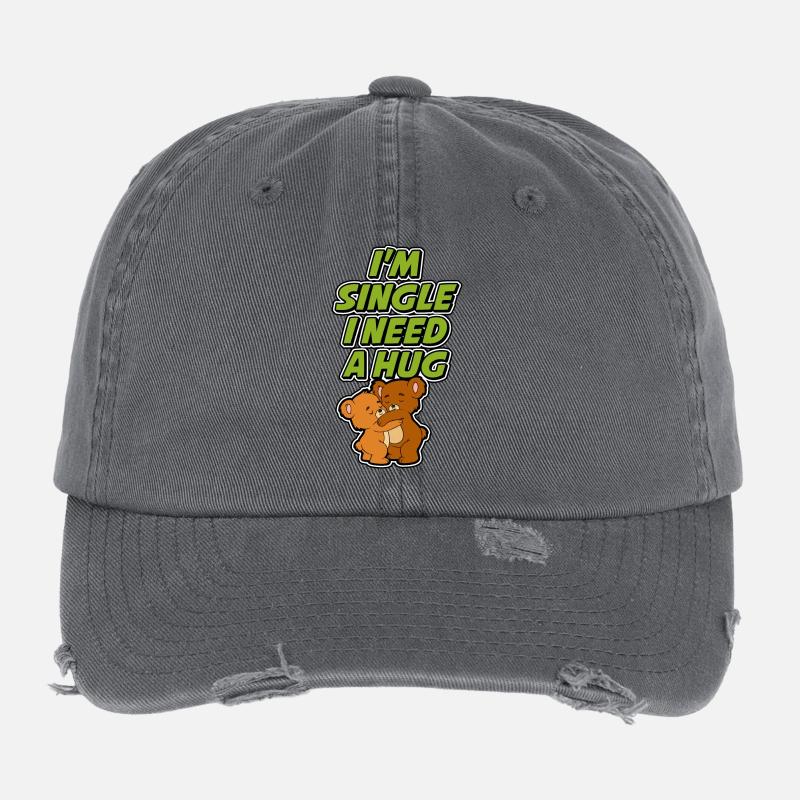 I'm single and need a hug Flexfit Vintage Destroyed Cap