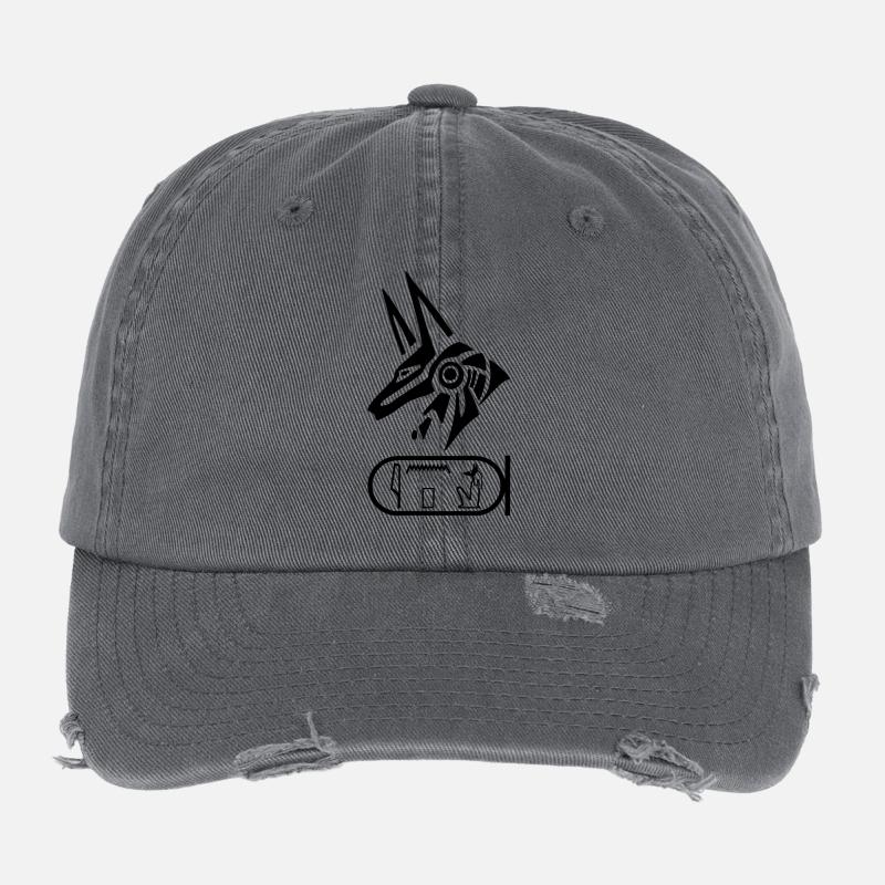 Dieu Anubis (noir) Casquette vintage effet usé Flexfit