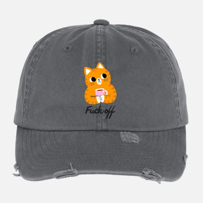 Annoyed cat Flexfit Vintage Destroyed Cap