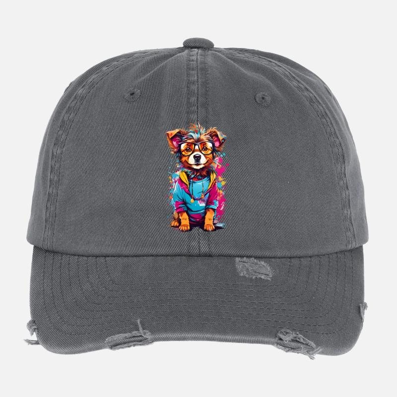 Cute dog Flexfit Vintage Destroyed Cap
