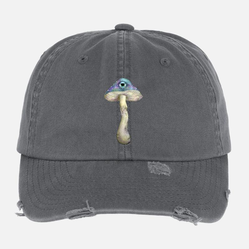 One Eyed Rainbow Mushroom Flexfit Vintage Destroyed Cap