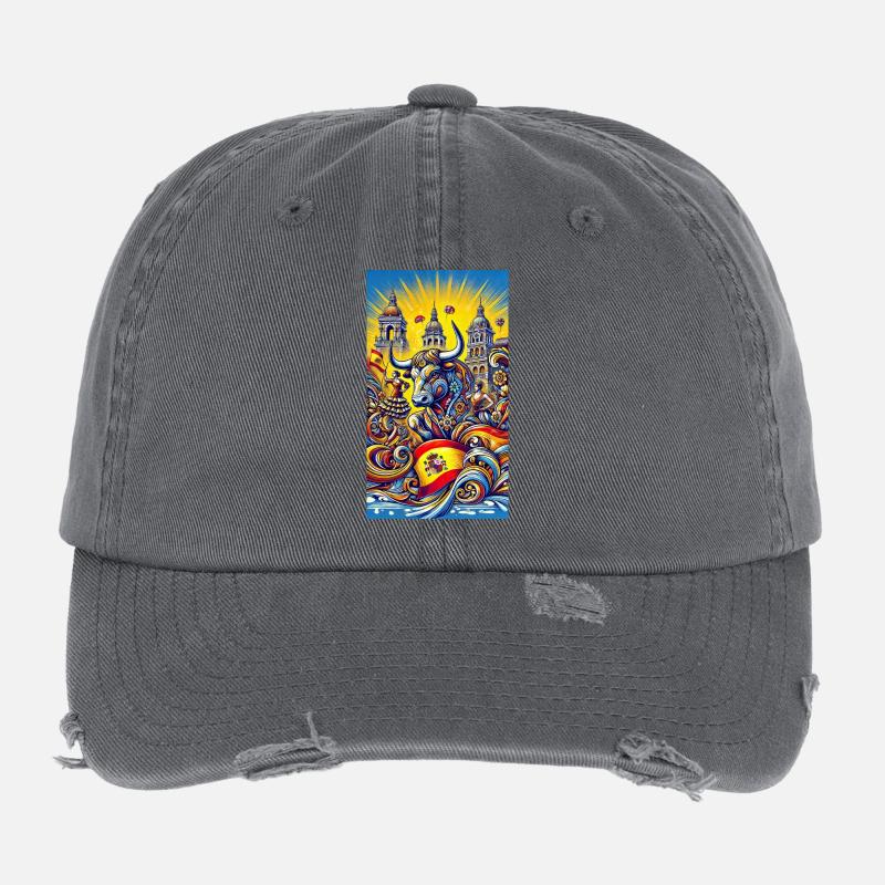 Spanien Stier Espana Design Flexfit Vintage Destroyed Cap