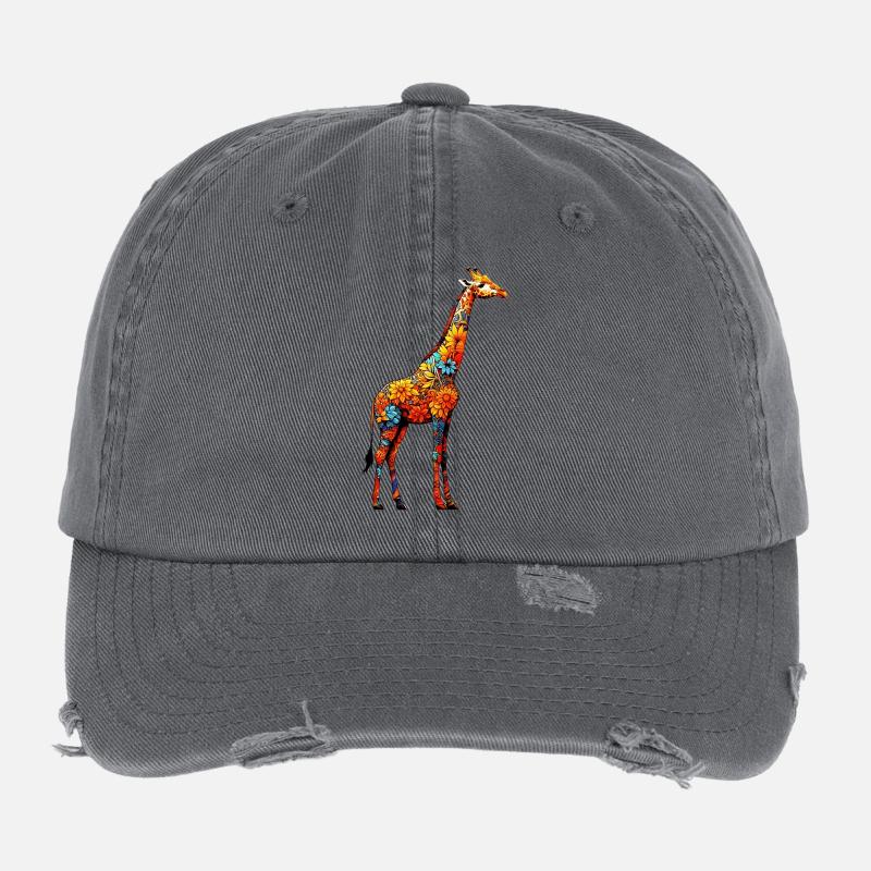 Giraffe - Flexfit Vintage Destroyed Cap - dark grey