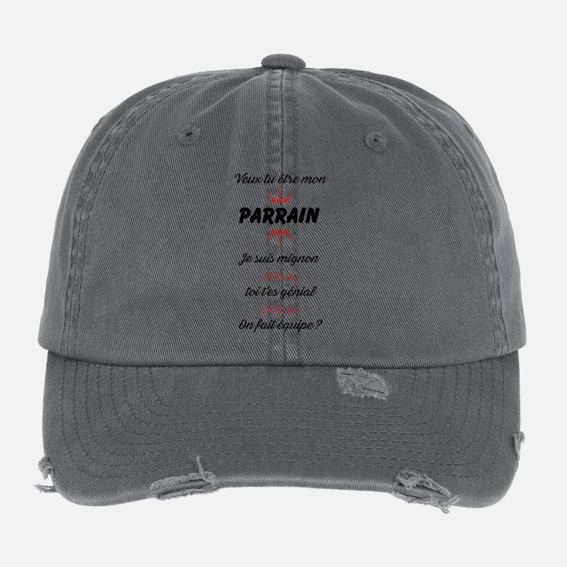 veux tu être mon parrain ?  Casquette vintage effet usé Flexfit